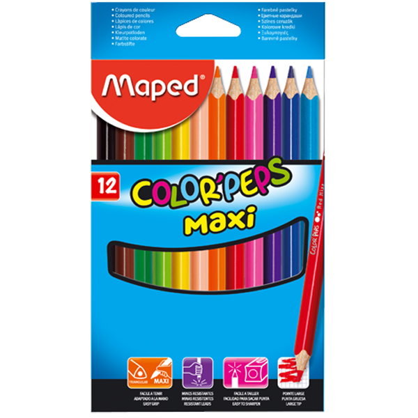 MAPED-834010 COLOR PEP S MAXI 12 RENK KARTON KUTU KURUBOYA
