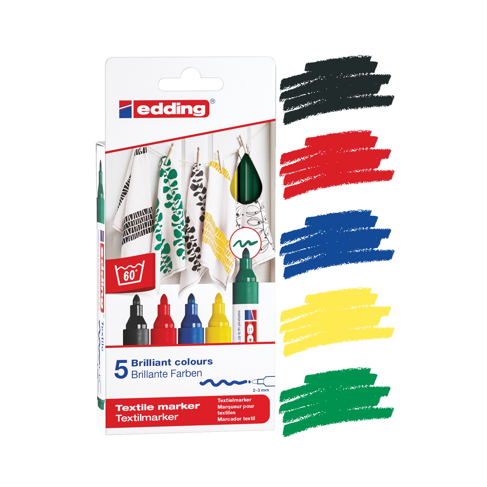 KUMAŞ BOYAMA KALEMİ 5 LI BASIC - EDDİNG - ED4500K599BASIC