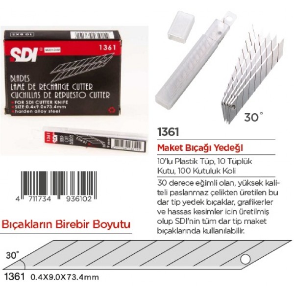 SDI MAKET BIÇAĞI YEDEĞİ DAR 100 LÜ PK ESMO-1361
