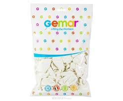 BALON TEK RENK BEYAZ 26 CM 100 LÜ GEMAR  - 001