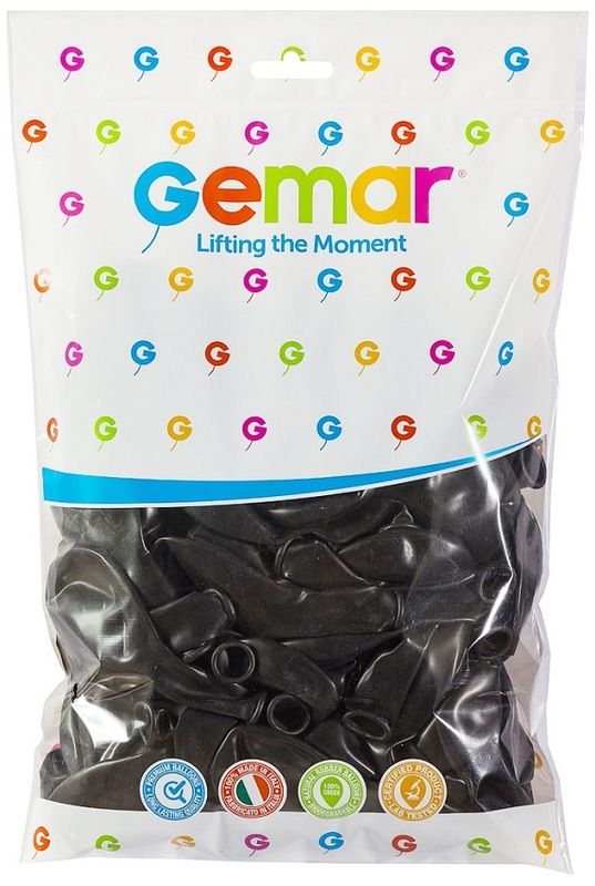 BALON TEK RENK SİYAH 26 CM 100 LÜ GEMAR  - 014