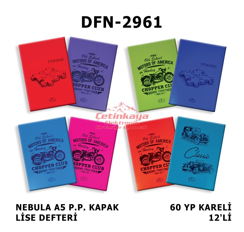 NEBULA KARELİ LİSE DEFTER 60 YP PP KAPAK A5 DEFNE-2961