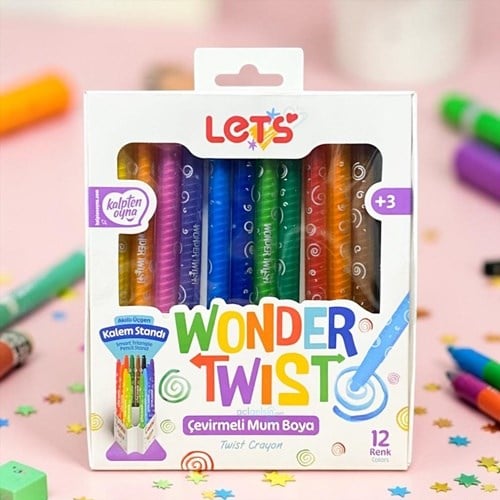 LETS WONDER TWİST ÇEVİRMELİ MUM BOYA 12 RENK  FİMA - L03008