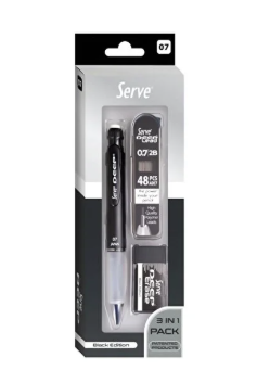 SERVE-9702 VERSATİL+SİLGİ+MİN 07 MM SİYAH