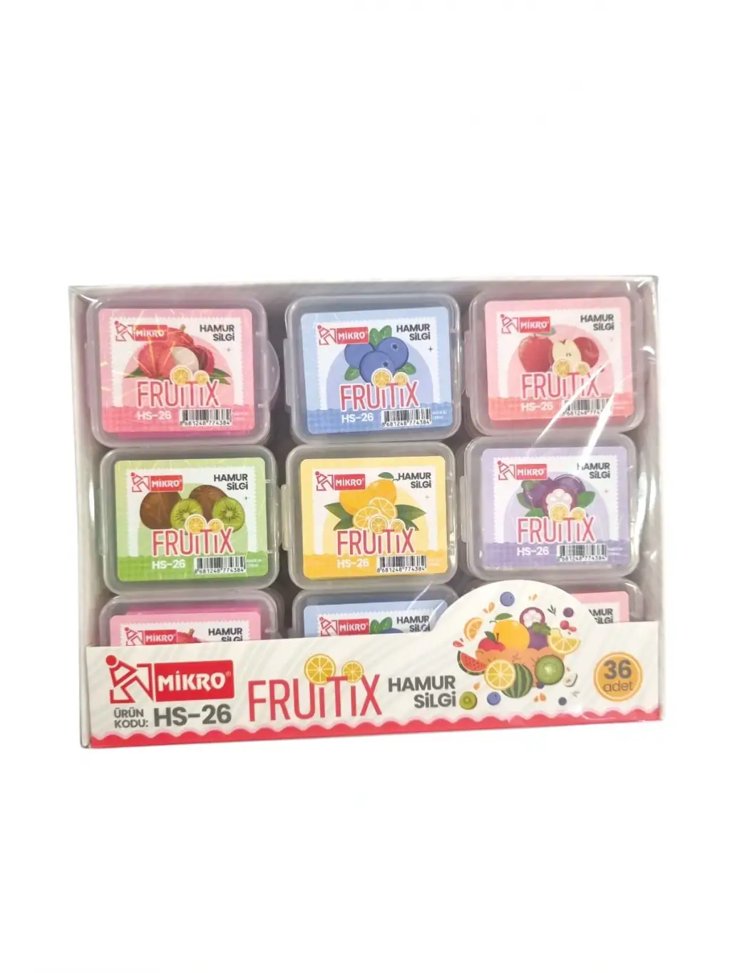HAMUR SİLGİ FRUITIX MEYVE KOKULU 36 LI - MİKRO - HS26