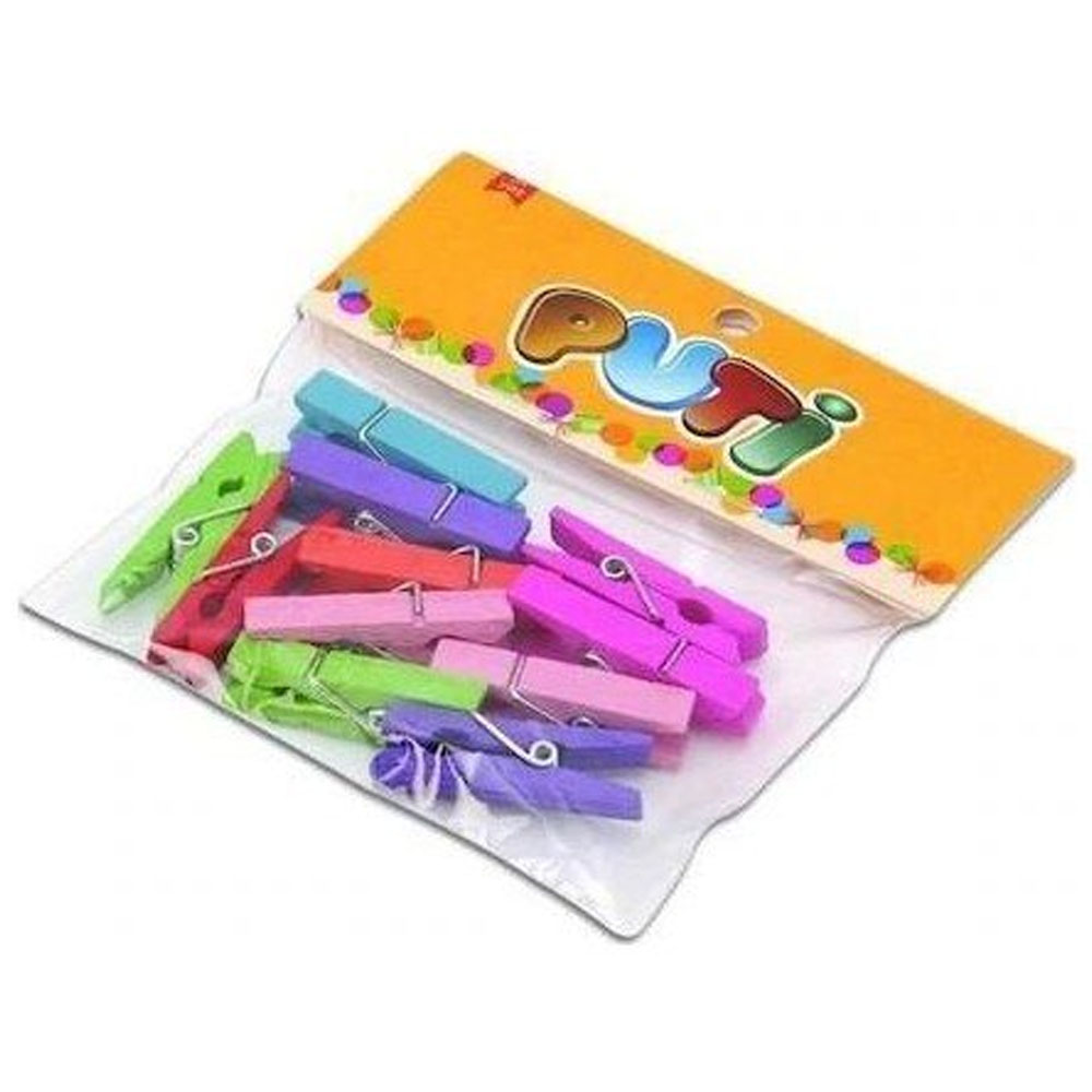 VIVA-8801 PUTI AHSAP RENKLI MANDAL BÜYÜK 12 LI