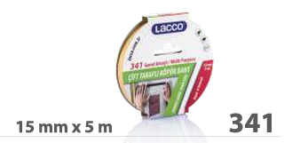ÇİFT TARAFLI KÖPÜK BANT 15 MM 5 MT LACCO - 341