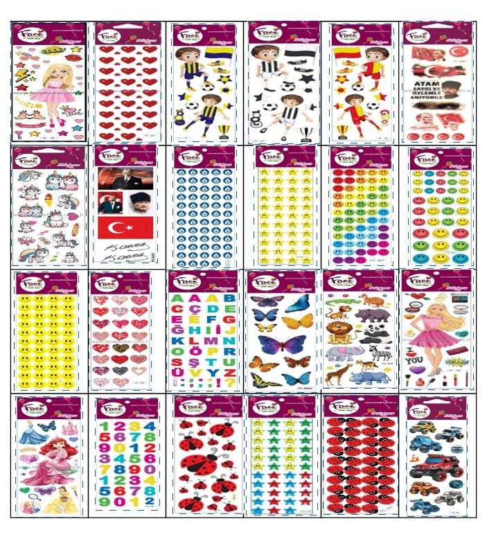 FACE STİCKER 20 Lİ - PSTL