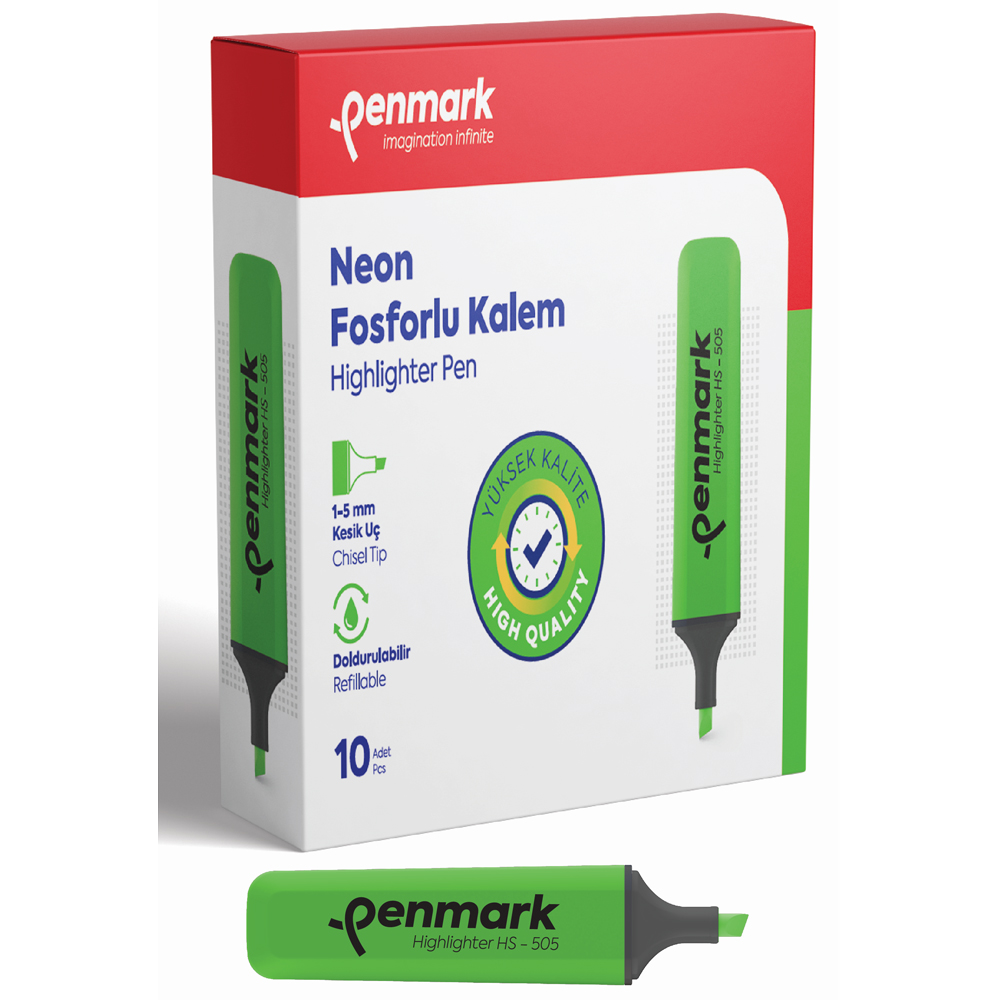 PENMARK--HS505 02 NEON FOSFORLU KALEM YESIL