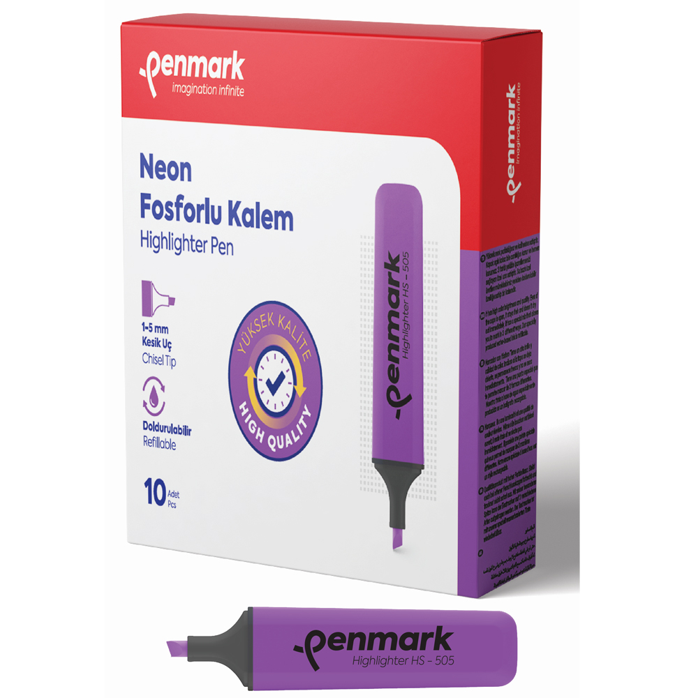 PENMARK--HS505 05 NEON FOSFORLU KALEM LILA
