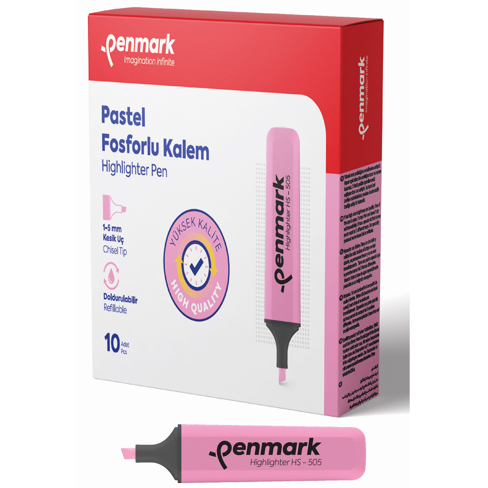 PENMARK--HS505 10 PASTEL FOSFORLU KALEM GÜLSUYU