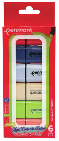 MİNİ FOSFORLU KALEM 6 LI TROPİK PENMARK - HS5106T