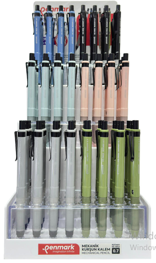 VERSATİL KALEM DÖNEBİLEN İÇ MEKANİZMALI 07 MM 72 Lİ STAND PENMARK - HS90527207