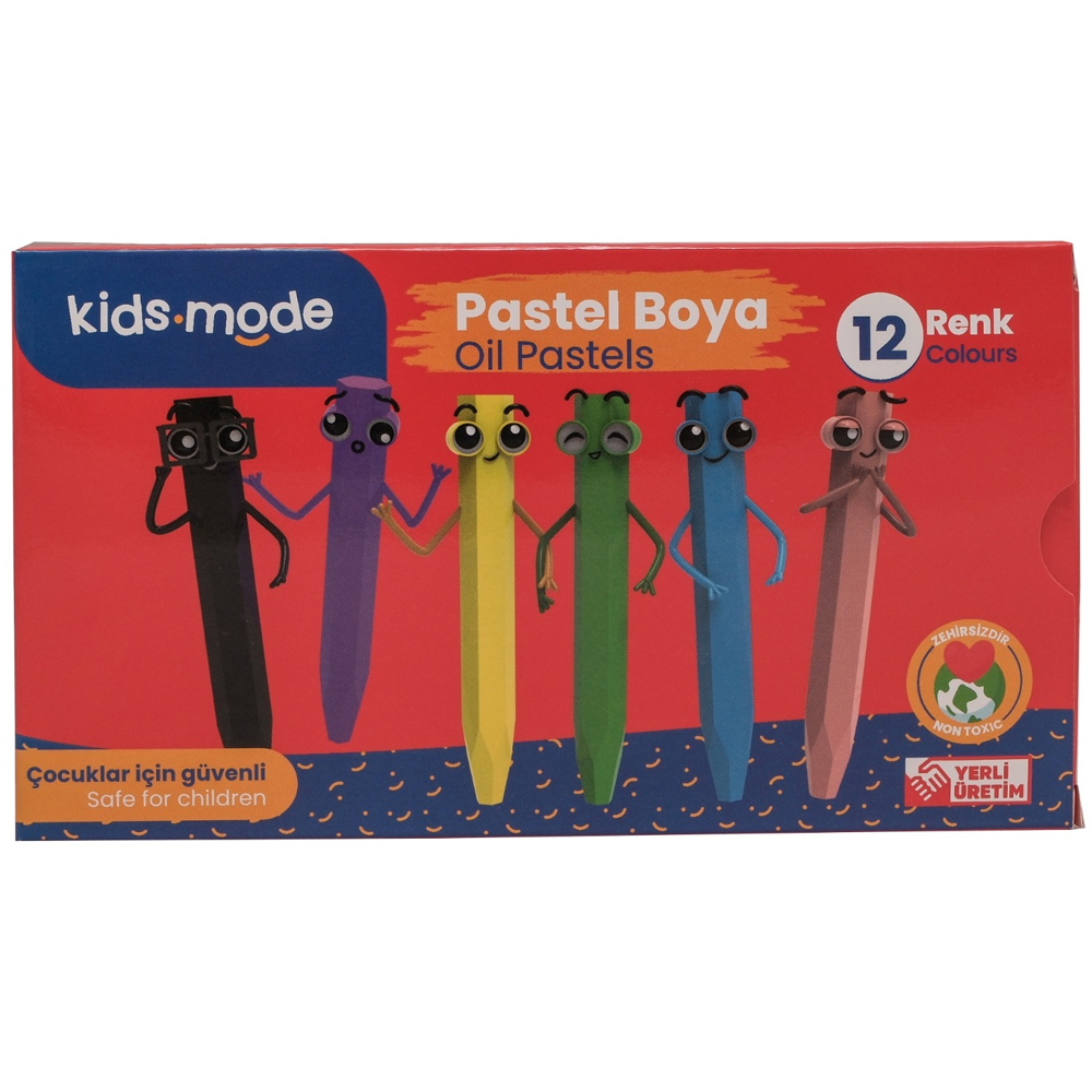 KIDSMODE DKPB103 ALTIGEN 12 RENK YAGLI PASTEL BOYA
