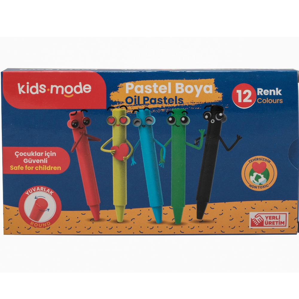 KIDSMODE DKPB104 YUVARLAK 12 RENK YAGLI PASTEL BOYA