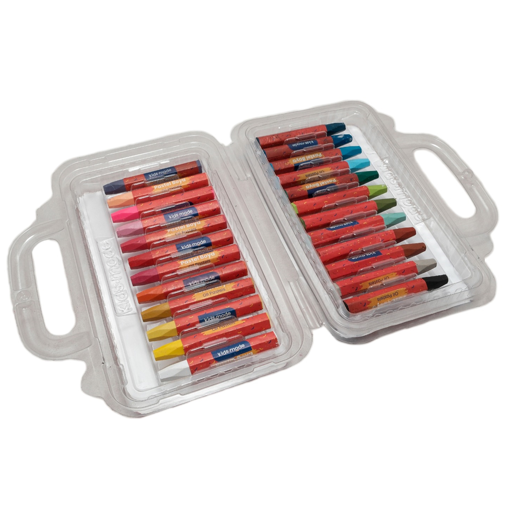 KIDSMODE DKPB106 ALTIGEN 24 RENK YAGLI PASTEL BOYA ÇANTALI