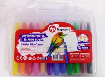 ÇEVİRMELİ PASTEL & MUM BOYA 12 Lİ FİXPOİNT - P2091