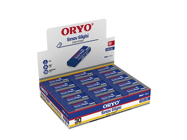 SINAV SİLGİ MAVİ VİNİL 30 LU ORYO - VSS30