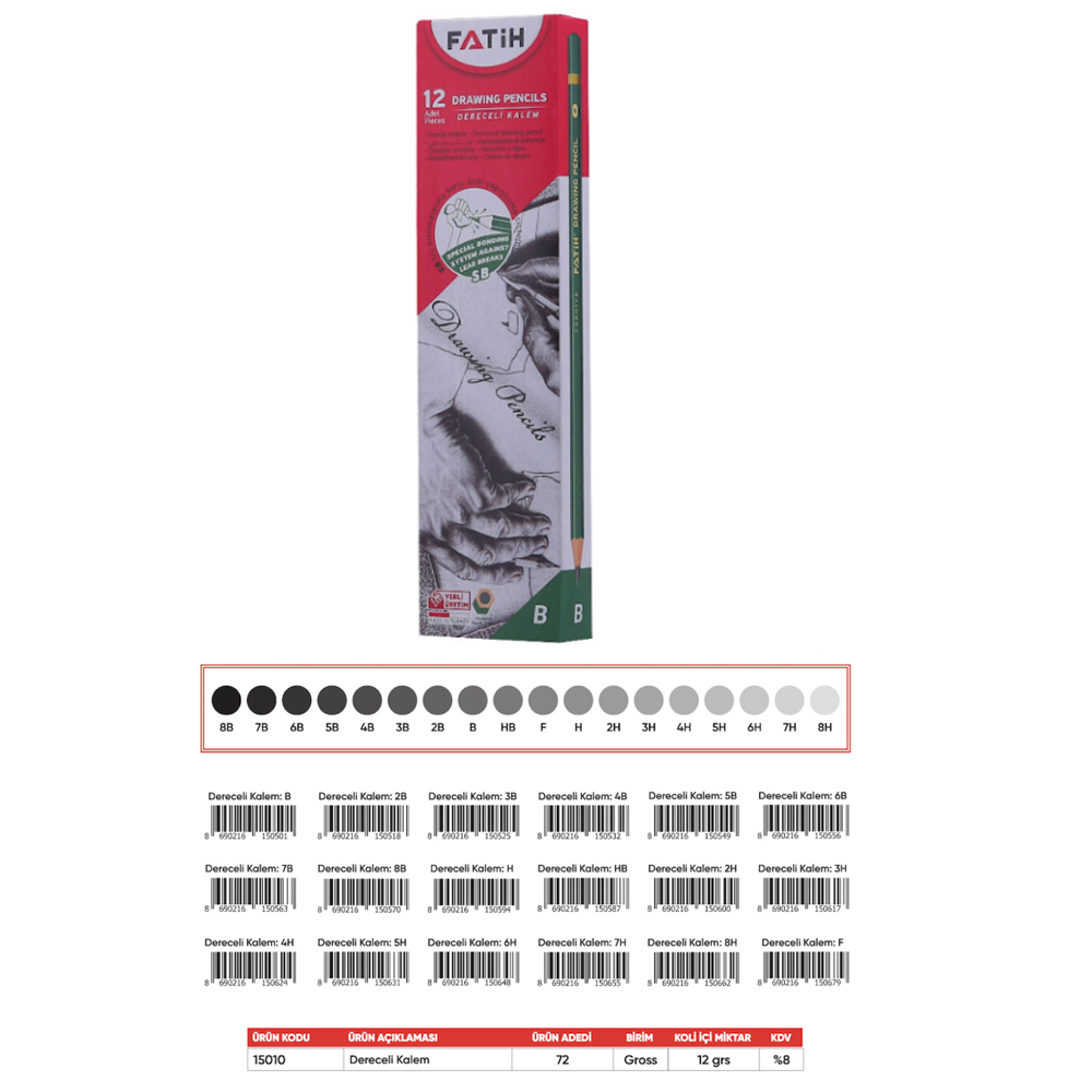 FATIH-FA15010KL8B DERECELI KURSUNKALEM 8B