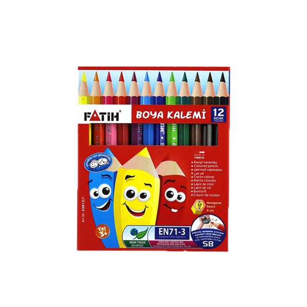 FATIH-FA33012KB12RYB 12 RENK KARTON KUTU KURUBOYA YARIM BOY