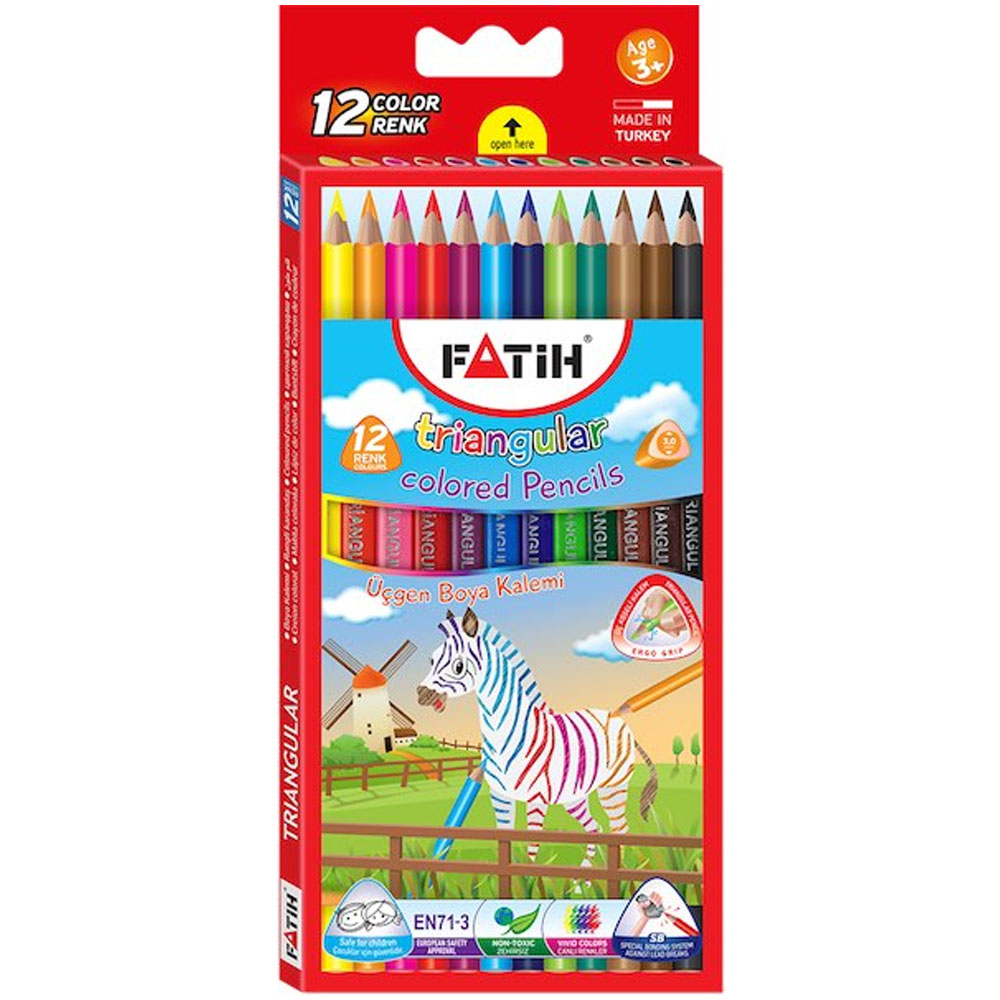FATIH-FA33490SJKB12RTB TRIANGULAR JUMBO ÜÇGEN 12 RENK 3.5 MM KURUBOYA TAM BOY