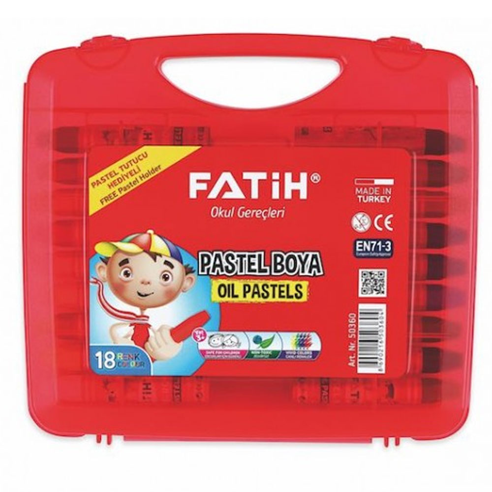 FATIH-FA50360PB18RKS 18 RENK PLASTIK ÇANTALI PASTEL BOYA KING SIZE