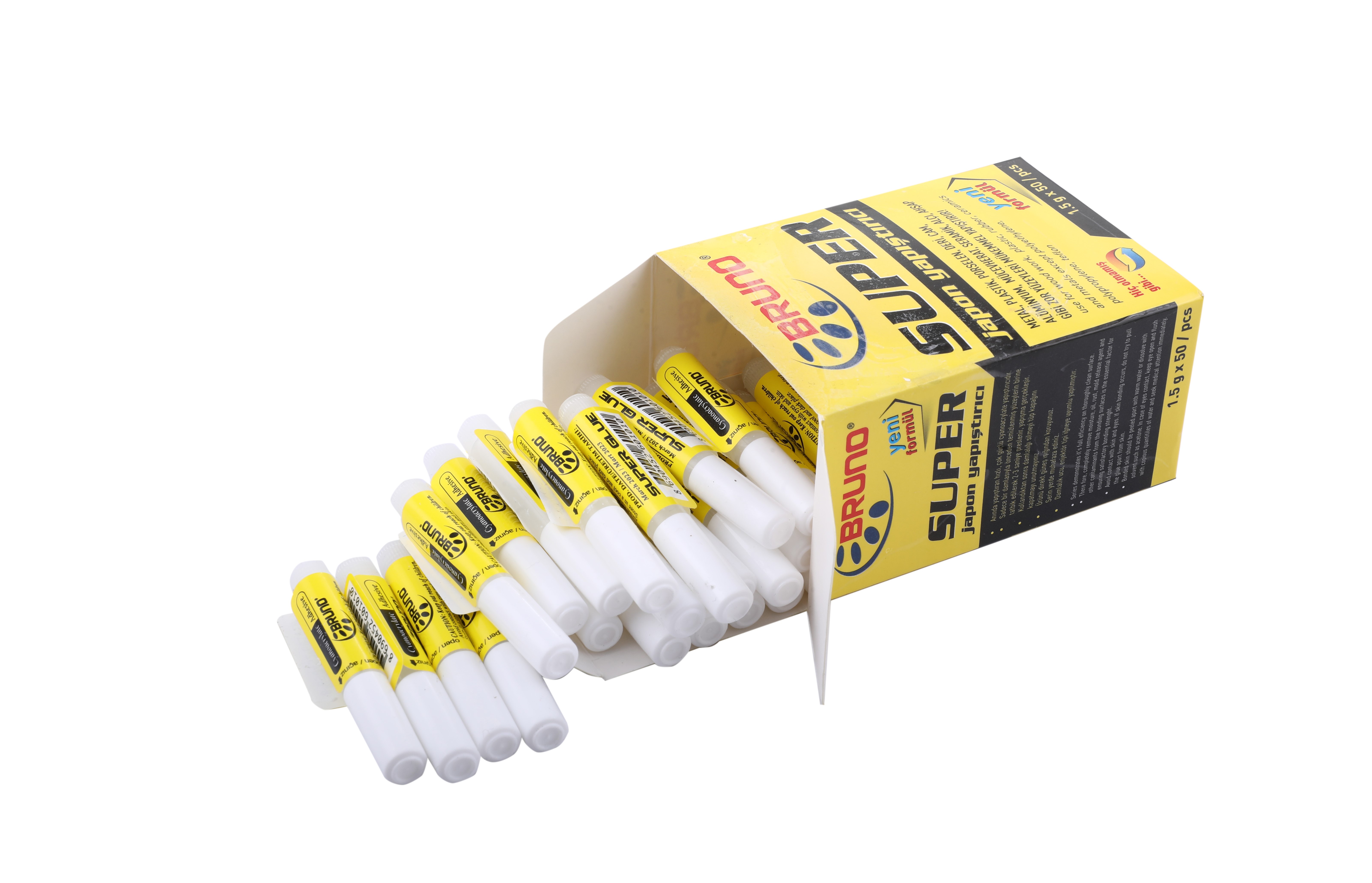 BRUNO SUPER JAPON YAPIŞTIRICI 1,5 GR 50 Lİ PAKET KURTKAYA - 1058