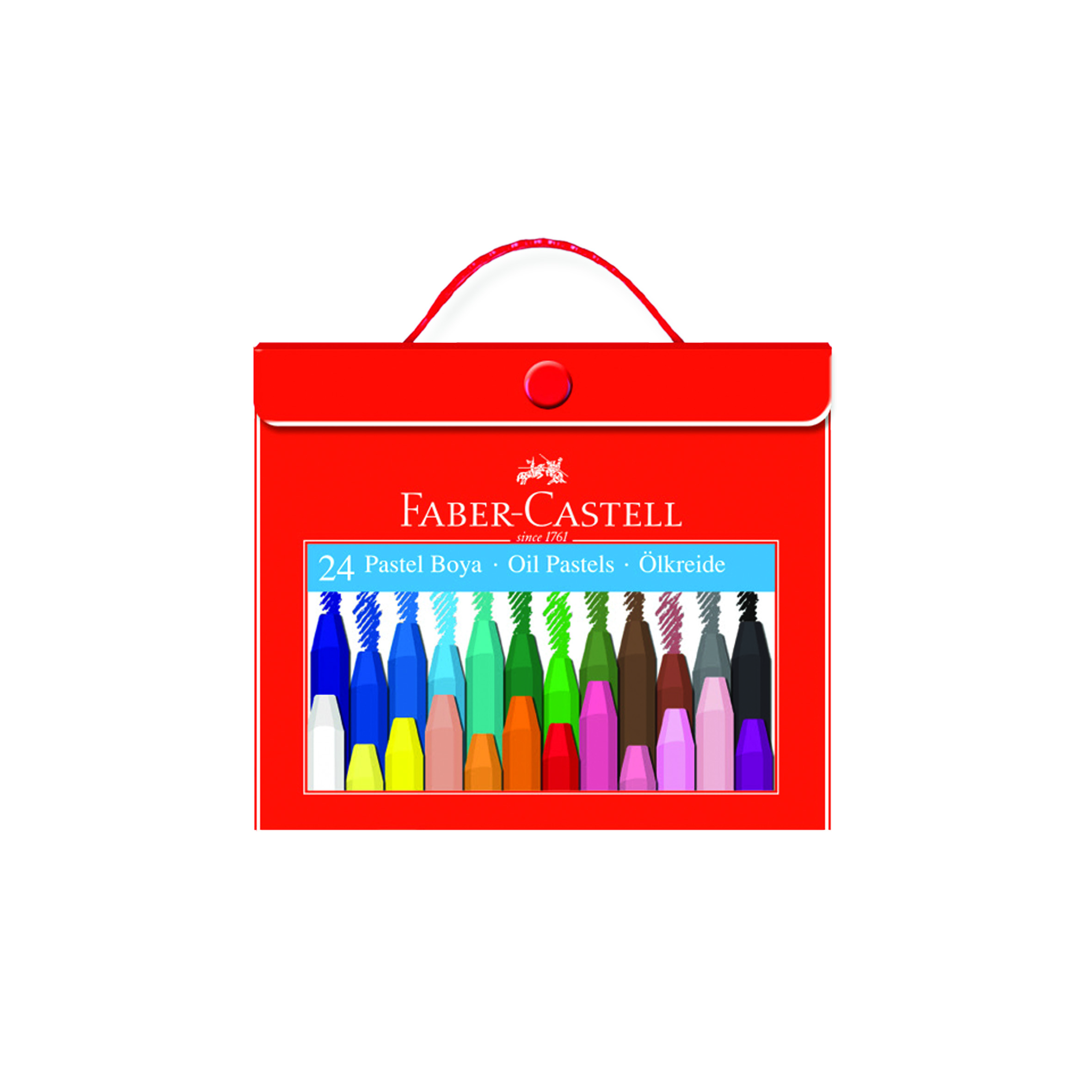 FABER-5281125125 PASTEL BOYA PLASTIK ÇANTALI 24 RENK