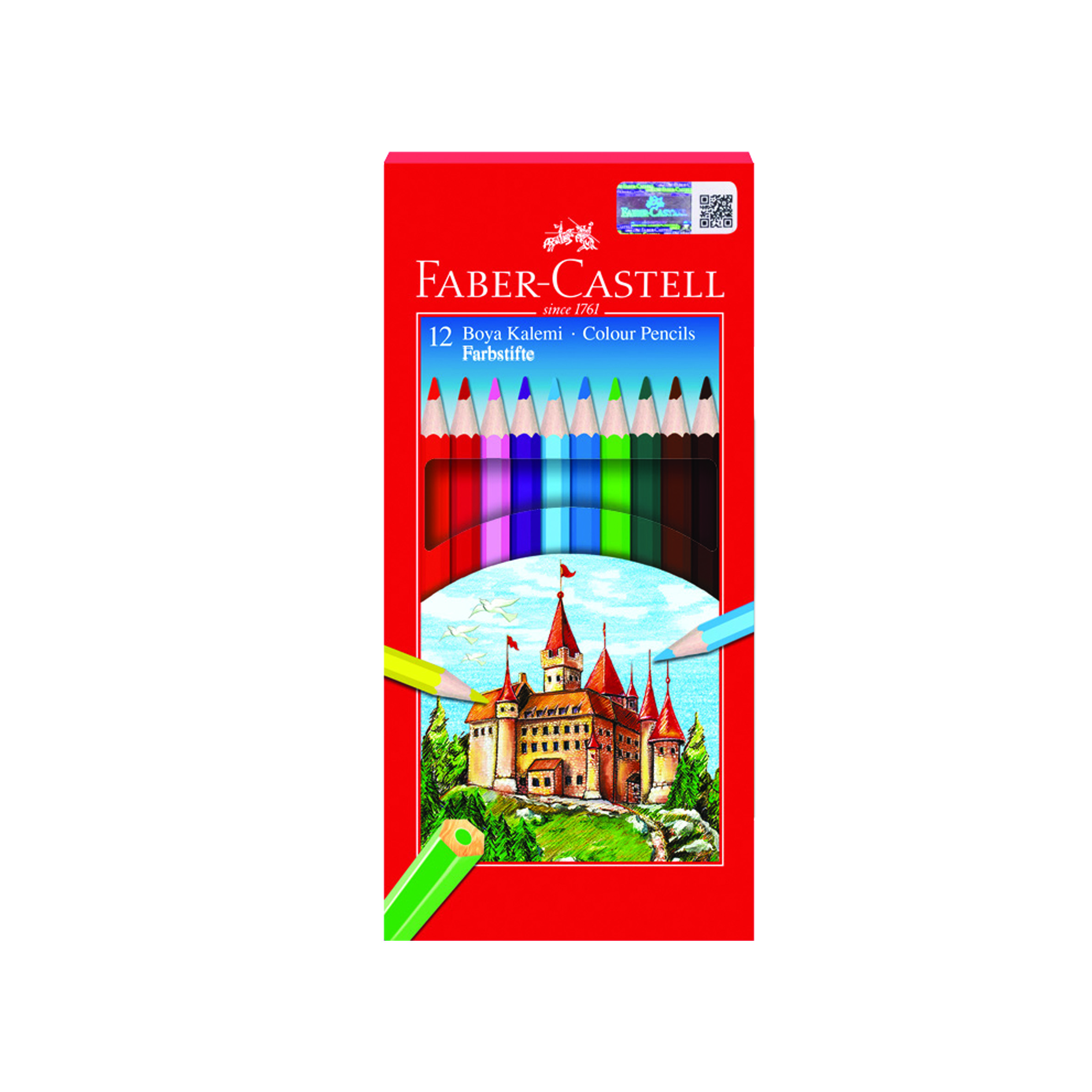 FABER-5171116312000 12 RENK KURU BOYA KALEMI KARTON KUTU TAM BOY