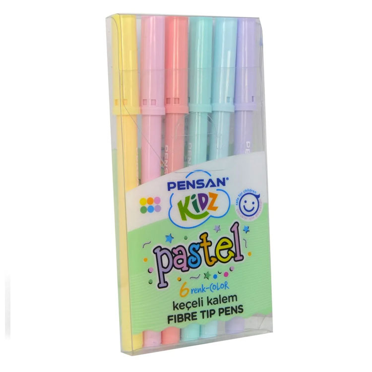KİDZ KEÇELİ KALEM PASTEL RENK 6 LI PENSAN - 0906