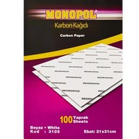 KARBON KAĞIDI 100 LÜ A4 BEYAZ MONOPOL - 3105