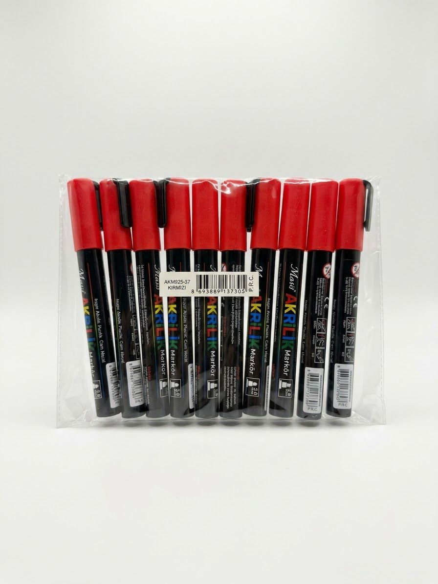 AKRİLİK MARKÖR 925 KIRMIZI 10 LU MASİS - AKM92537