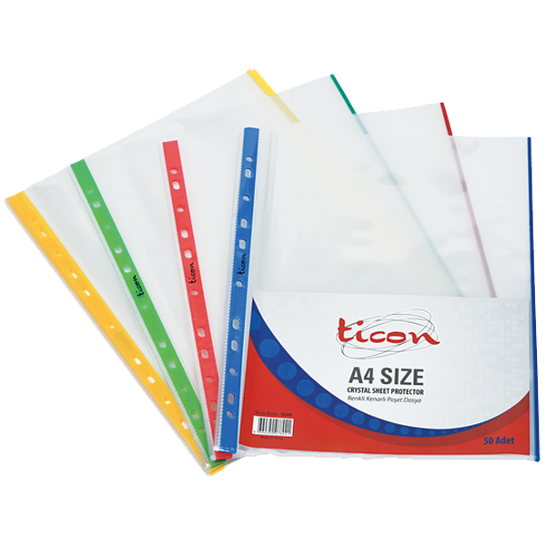 TEMAT-76447 YESIL KENARLI A4 U POSET DOSYA 50 LI