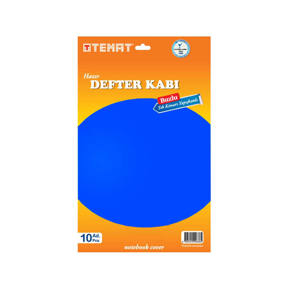 TEMAT-214899 TEK KENARI YAPISKANLI HAZIR KITAB KABI MAVI 10 LU