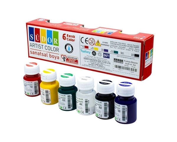 SÜDOR-SD946 KUMAS BOYA SET 25 ML 6 LI
