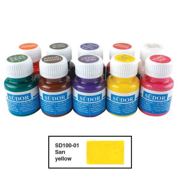 SÜDOR-SD100 AKRILIK BOYA 40 ML LIMON SARI