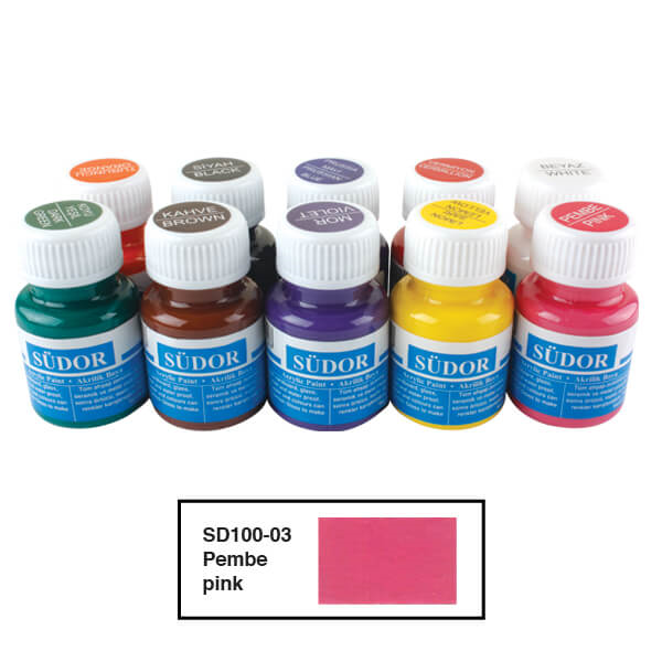 SÜDOR-SD100 AKRILIK BOYA 40 ML PEMBE
