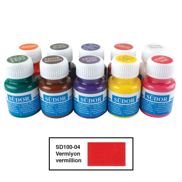 SÜDOR-SD100 AKRILIK BOYA 40 ML KIRMIZI