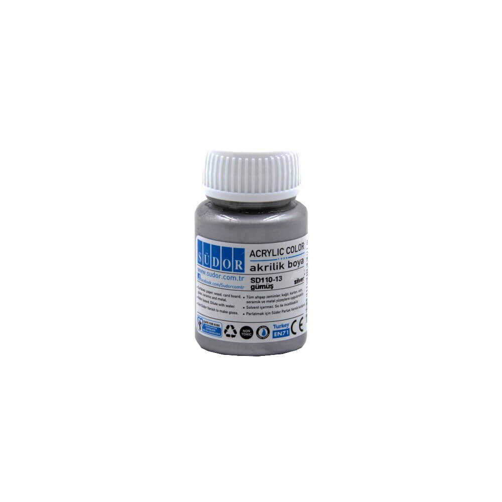 SÜDOR-SD11013 AKRILIK BOYA 40 ML GÜMÜŞ