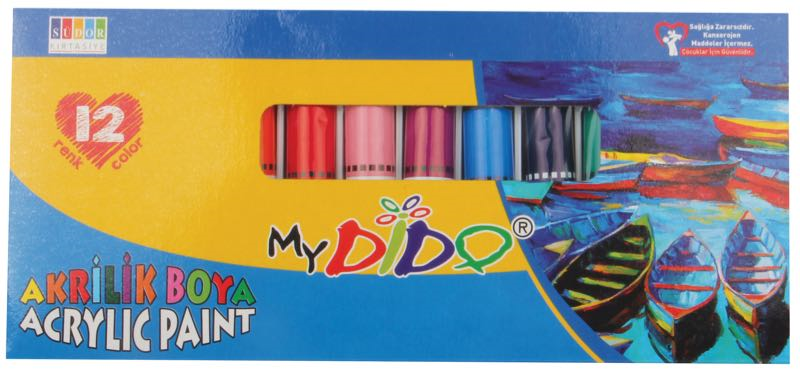 SÜDOR-MY14 MYDIDO 12 RENK TÜP AKRILIK BOYA