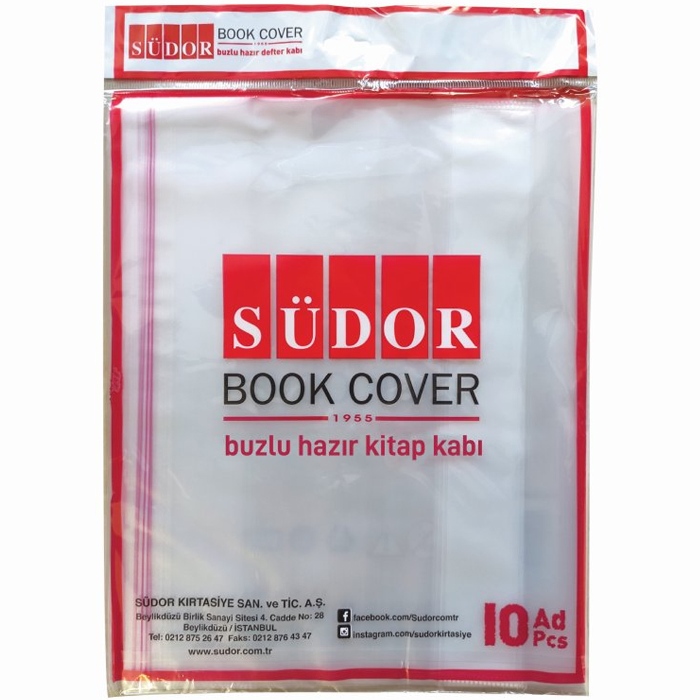 SÜDOR-SAN566 HAZIR KİTAP KABI BUZLU ŞEFFAF 10 LU