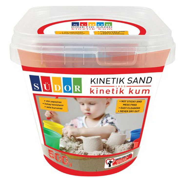 KİNETİK KUM PLASTİK KUTU NATUREL 500 GR - SÜDOR - KS02-1