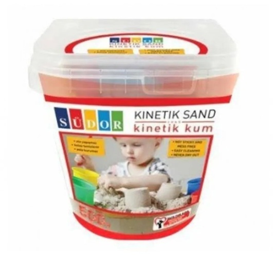 KİNETİK KUM PLASTİK KUTU SARI 500 GR - SÜDOR - KS02-2