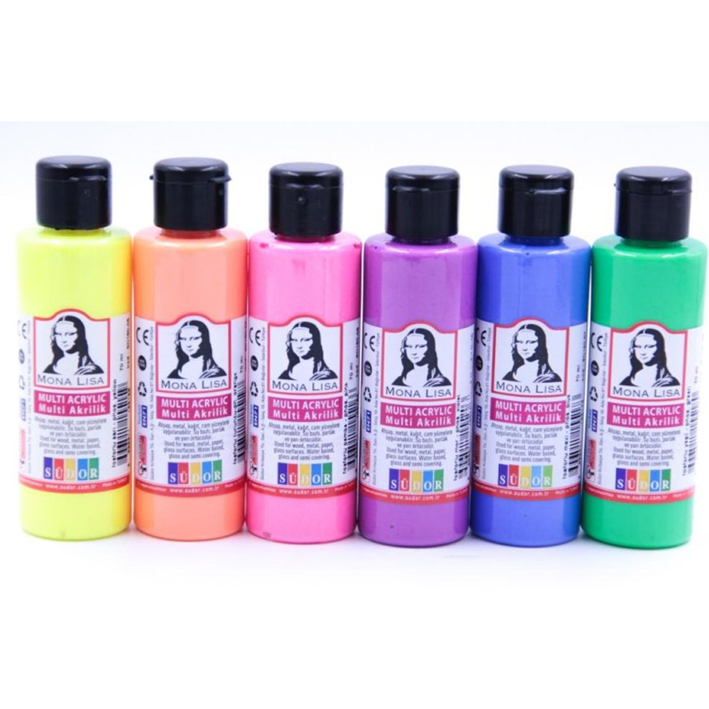 SÜDOR-SD1006F MULTI FOSFORLU AKRILIK SET 70 ML 6 LI