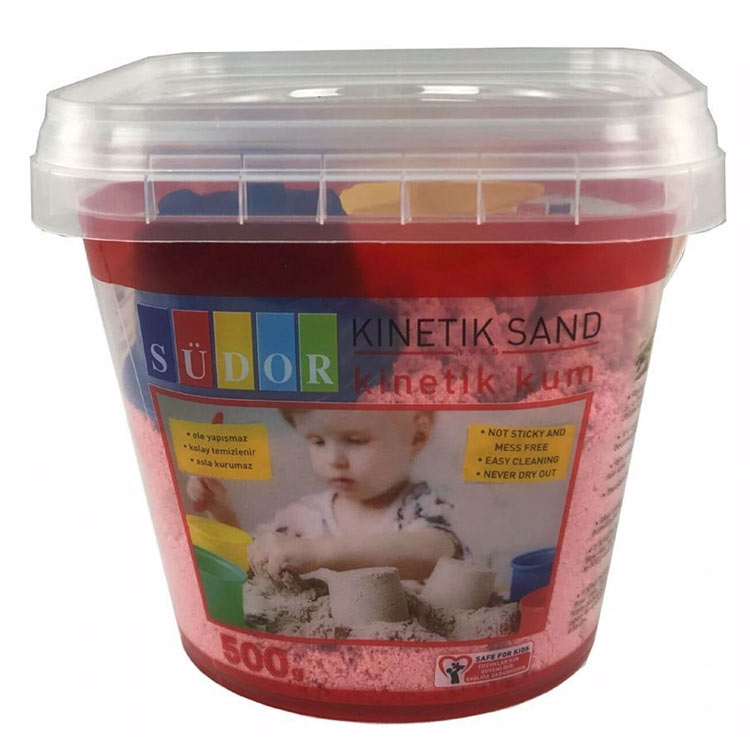 KİNETİK KUM PLASTİK KUTU PEMBE 500 GR - SÜDOR - KS02-7
