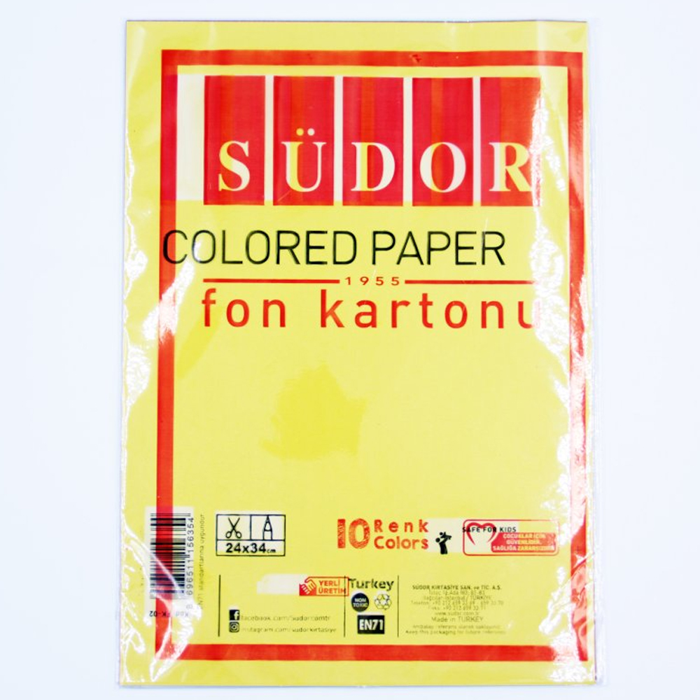 SÜDOR-FK02 RULO FON KARTONU 25X35 CM 100 GR 10 LU