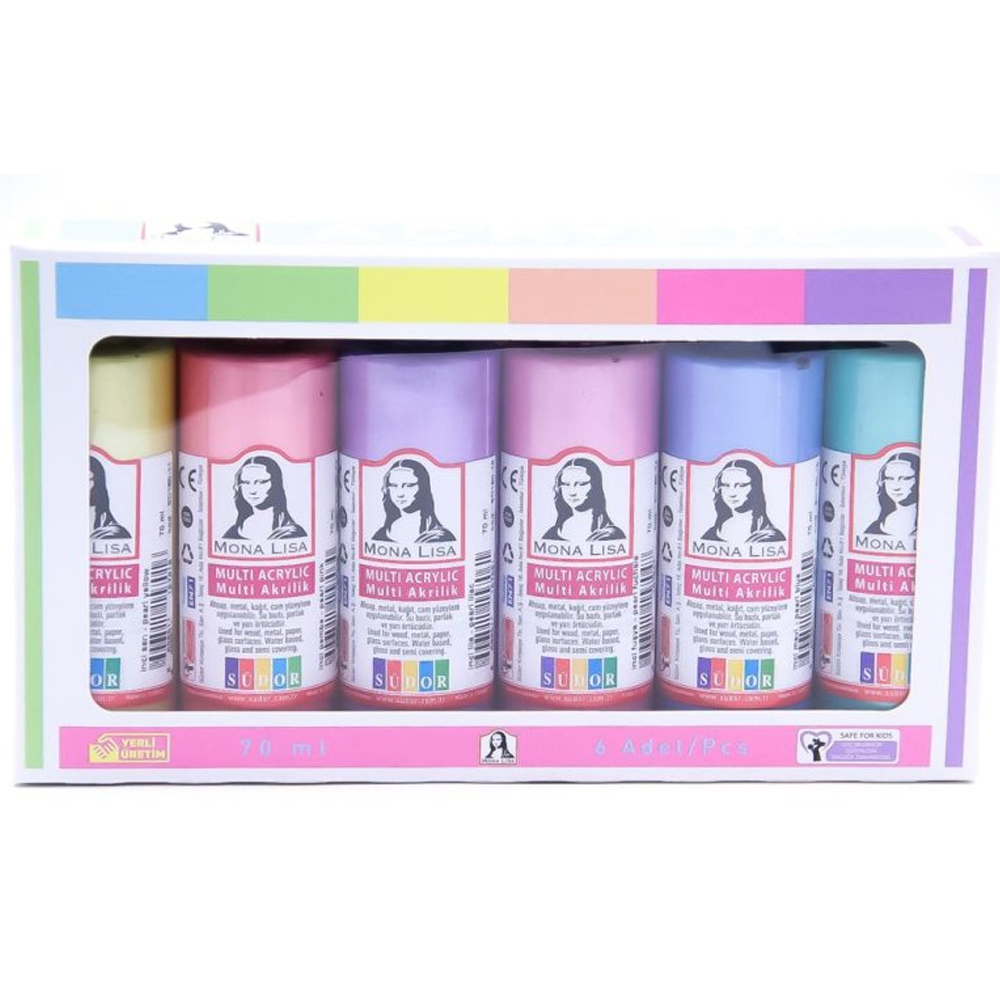 SÜDOR-SD1006I MONALISA MULTI AKRILIK 70 ML INCI SET 6 LI