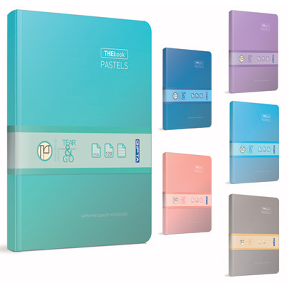 GIPTA-3-3302000-2011 THEBOOK PASTELS İP DİKİŞ SERT KAPAK DEFTER 20X28 ÇİZGİLİ 120 YP