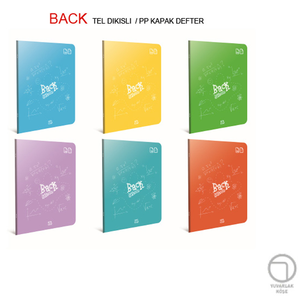 GIPTA-4985000 BACK TEL DIKIS PP KAPAK A4 KARELI DEFTER 80 YP