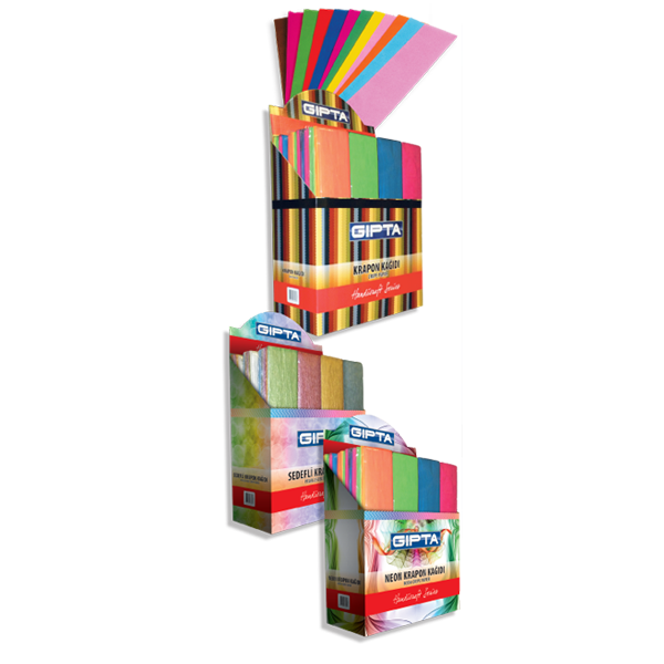 GIPTA-9129000 RENKLI KRAPON KAGIDI 50X200 SARI 10 LU